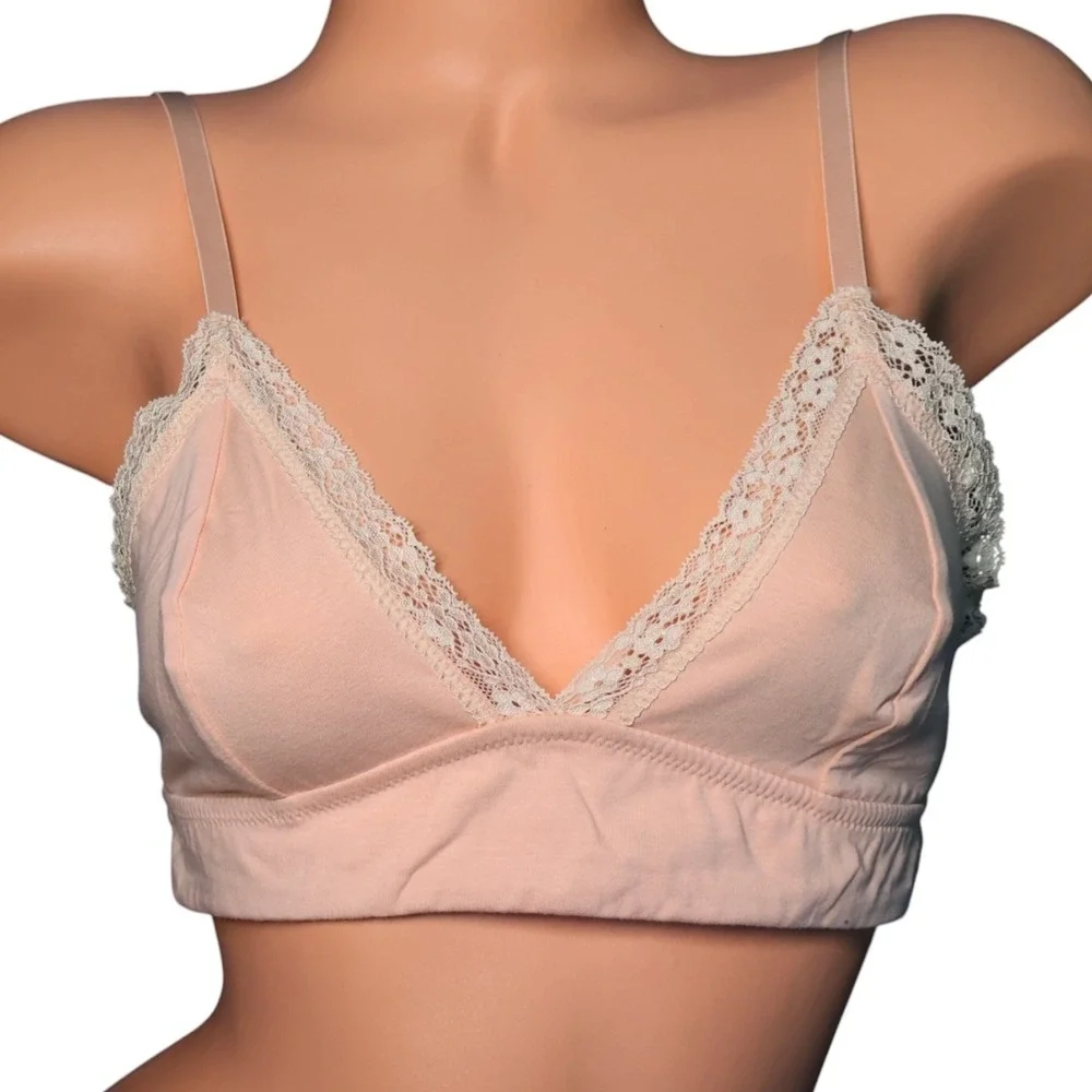 Jenni On Repeat Bralette Chai Lace Cotton Wireless‎ Bra NWT Large L